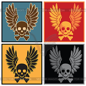Skull and wings - vector image