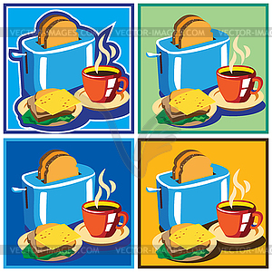 Завтрак Set - векторная иллюстрация