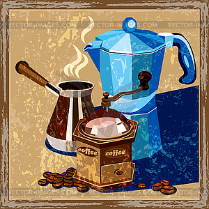 Classic coffee old poster - vector image