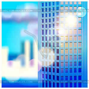 Dawn and skyscraper - vector clip art