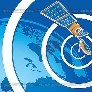 Satellite telecommunications - royalty-free vector image