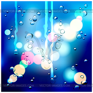 Drops on glass - vector clipart