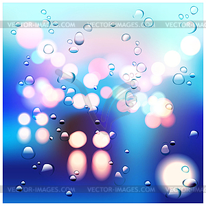 Morning rainy street - vector clip art