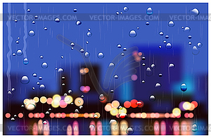 Rainy city streets - vector image