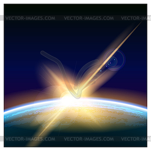 Space sunrise - vector image