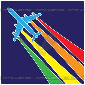 Plane symbol colorful - vector clipart / vector image