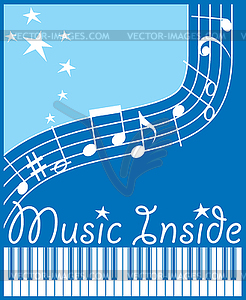 Music inside flat - vector clipart