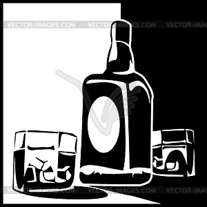 Bottle of whiskey - vector clipart