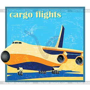 Large cargo plane on takeoff - vector image