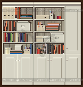 Книжный шкаф - рисунок в векторе