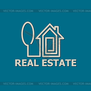 Real estate house logo - vector clip art