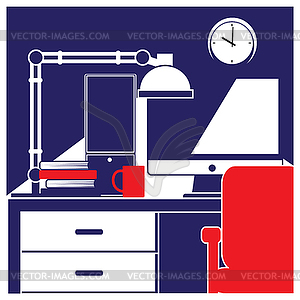 Desktop workstation - vector image
