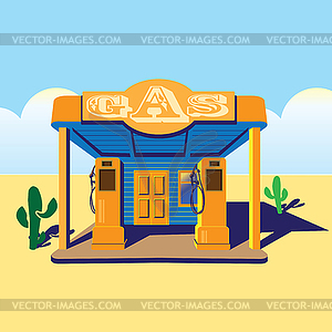 Gas station - vector clipart