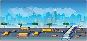 Highway in big city - vector image