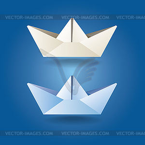 Paper boats soft colors - vector clipart