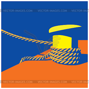 Knecht and mooring ropes - vector image