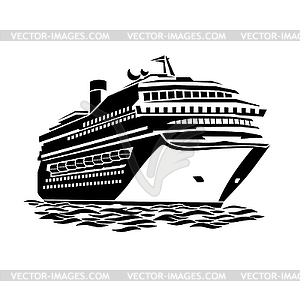 Big cruise liner - vector image