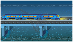 Night express train - vector clipart