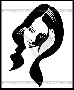 Beautiful girl - vector clip art