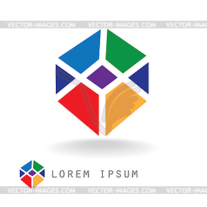 Colorful cube - vector image