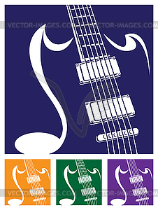 Stylized guitar - vector clip art