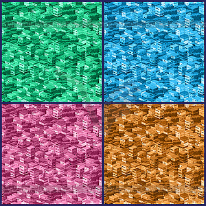 Stylized city pattern - vector image