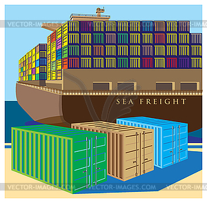 Sea freight - royalty-free vector image