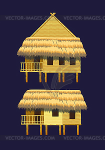 Bungalows mini set - royalty-free vector clipart