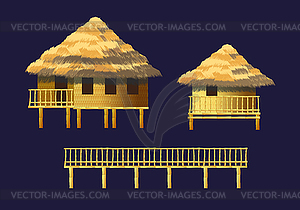 Bungalows set - vector image