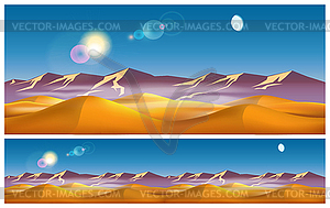 Hot desert in daytime - vector image