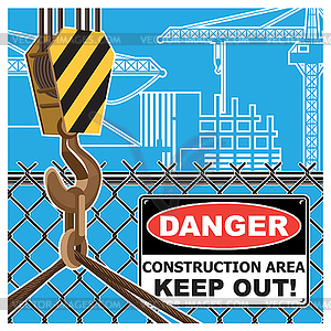 Construction area worning - vector image