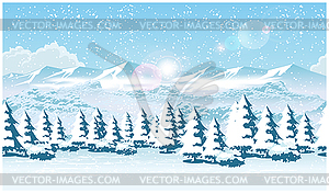 Winter forest - royalty-free vector clipart