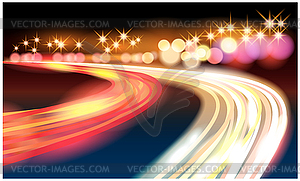 Night road - vector image