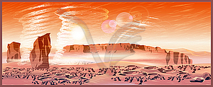 Martian wind storms - vector clipart