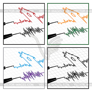 Stylized seismograms - vector image