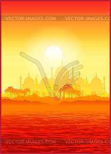 Old Middle East city - vector clip art