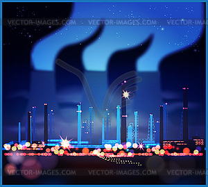 Industrial night lights - vector clipart