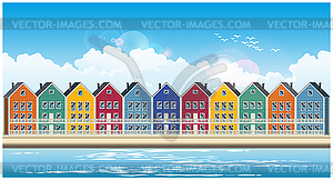 Colorful townhouses - vector image