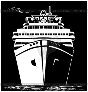 Stylized ocean liner - vector clipart