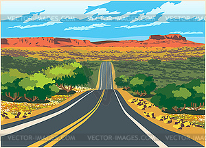 Picturesque route to west - royalty-free vector image