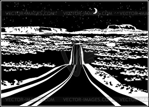 Highway at night - vector clipart