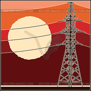 High voltage power lines - vector clipart