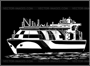 Big Natural Gas Tanker - vector clip art