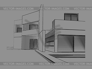 Современный дом рисунок