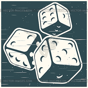 Dices in retro style - vector image