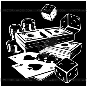 Games of chance and money - vector image