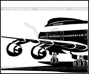 Modern jet airplane - vector clip art