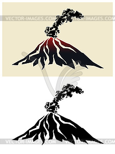 Smoking volcano - vector clipart