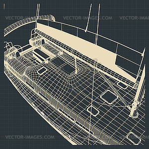 Чертежи корпуса яхты - изображение в векторе
