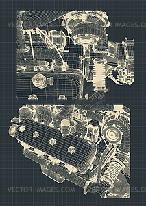 Engine Blueprints - vector clip art